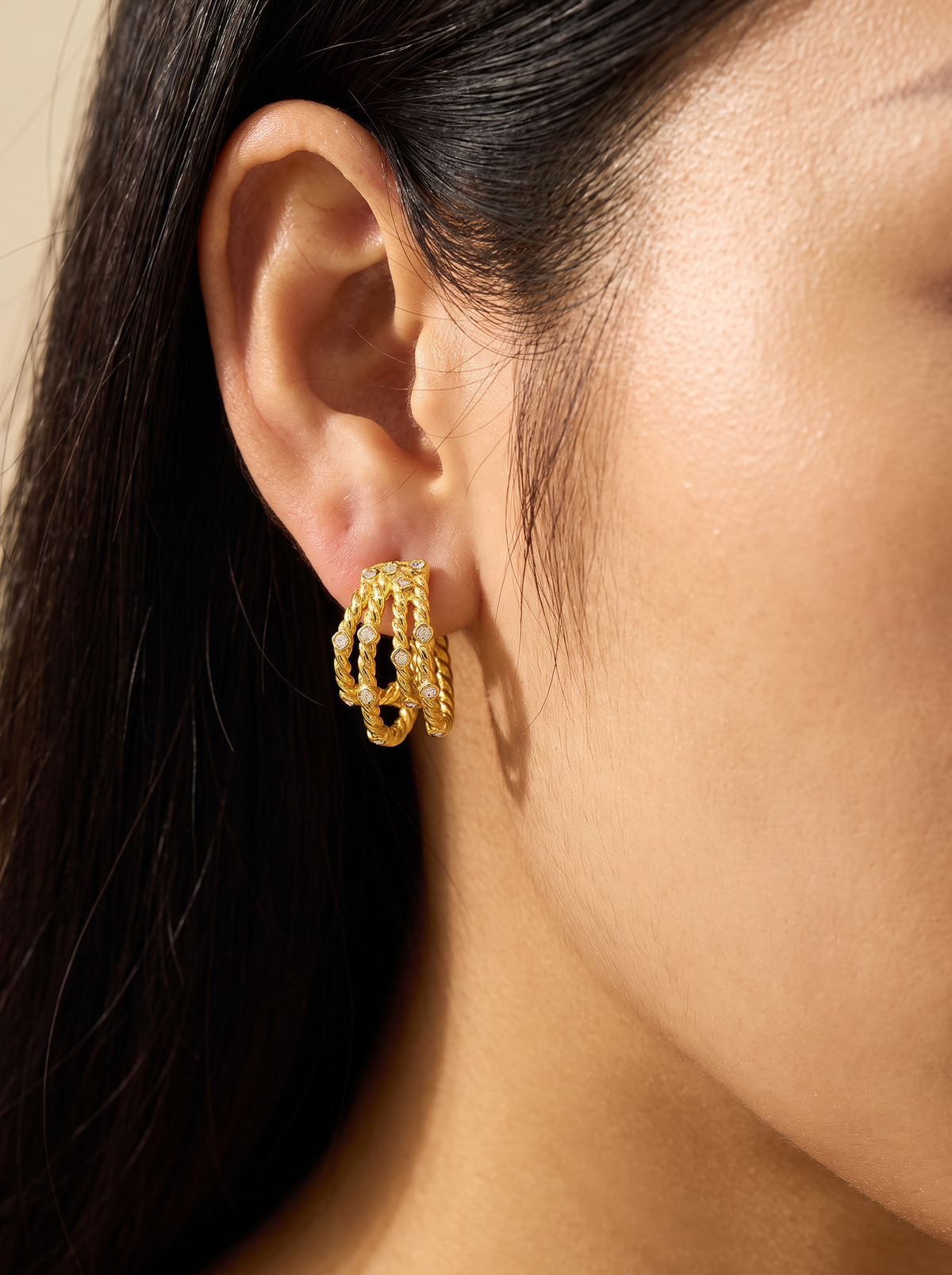 The Aurelia Studs worn by model
