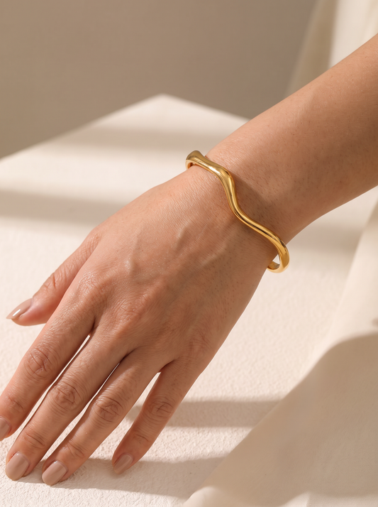 The Sculpt Cuff worn on wrist